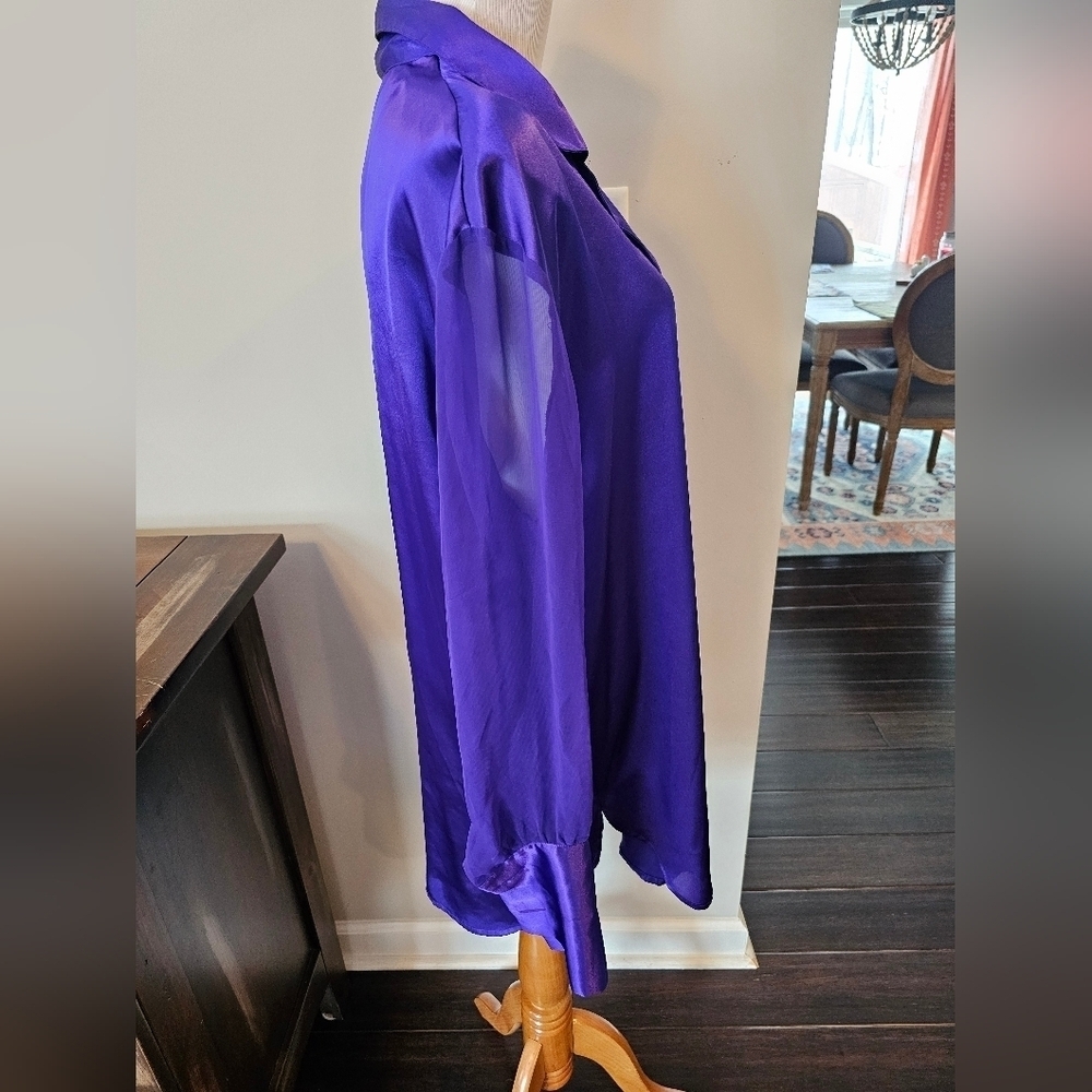 Victoria's Secret Gold Label Vintage Size Medium Purple Oversized Sleep Shirt - Picture 3 of 10